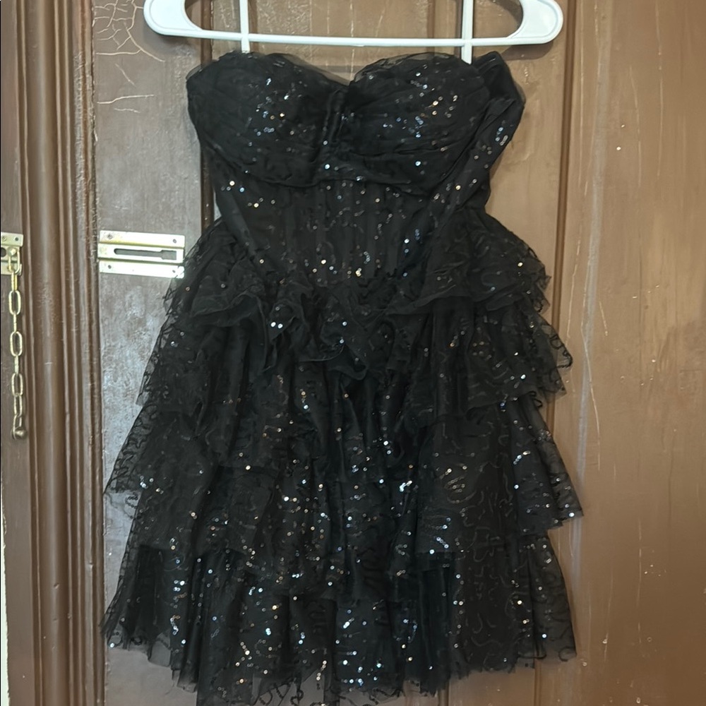Amazon Black Strapless Dress with Sequins